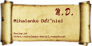 Mihalenko Dániel névjegykártya